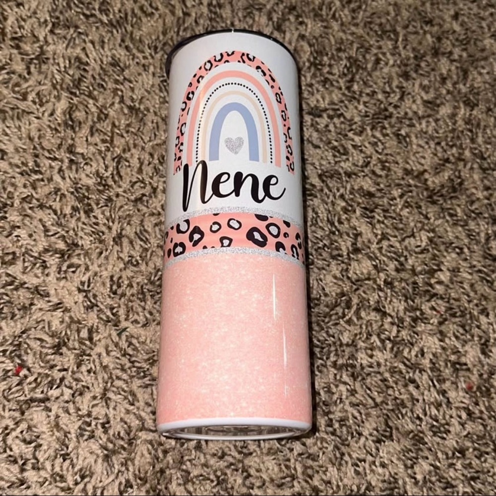 Nene Pink leopard print Tumbler NWOT